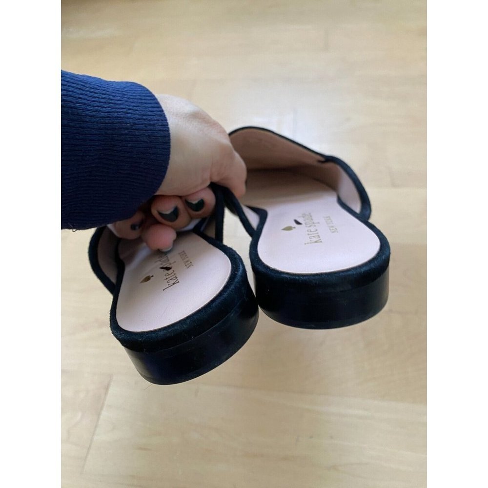 KATE Spade BNWT "Berkley" Slip On Mule Women EW Slide Black Suede - Picture 4 of 9